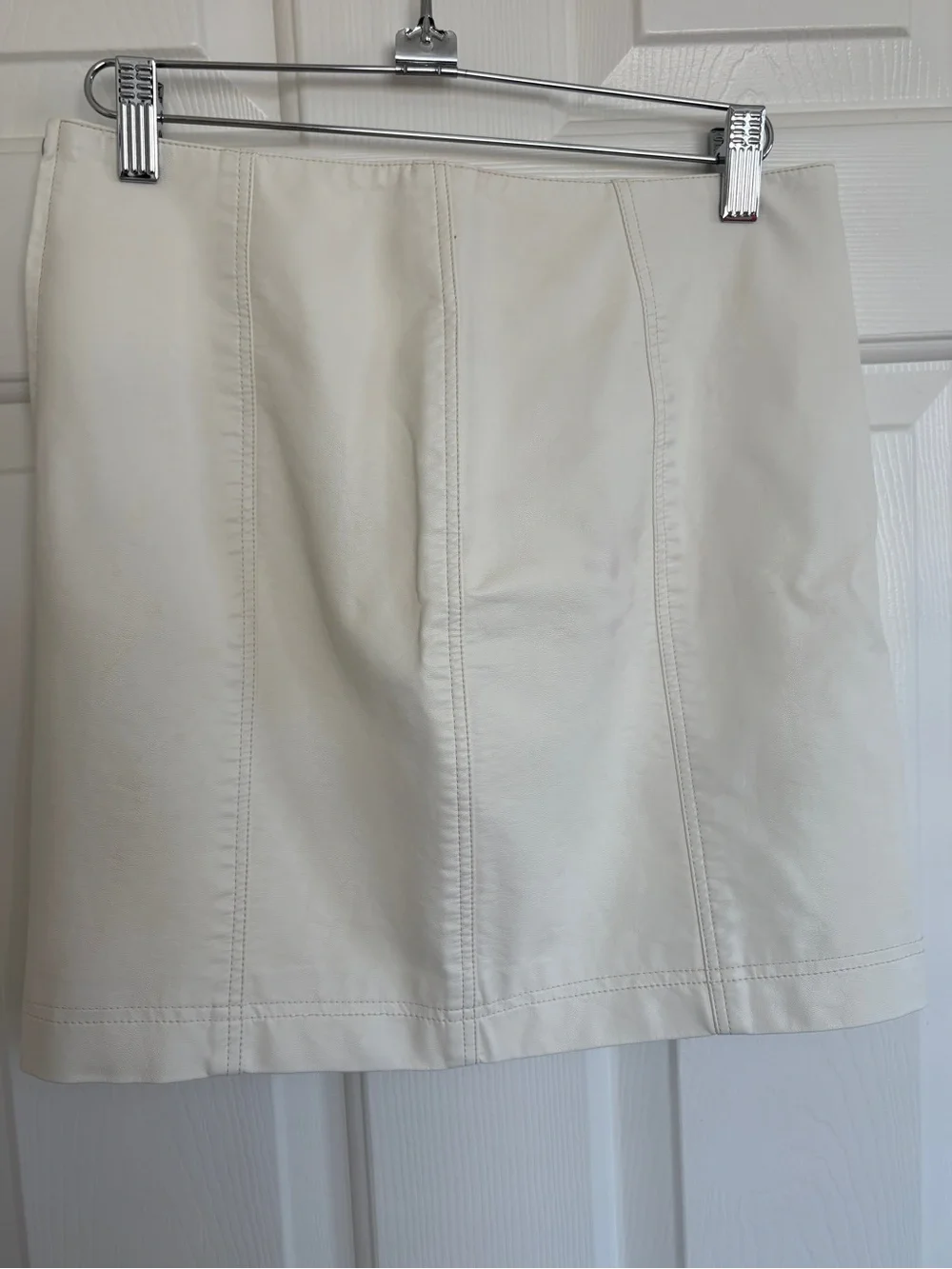 Free People White Faux Leather Mini Skirt